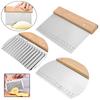 Stainless Steel Dough Scraper Kitchen Dough Bench Scraper Bread Cutter Chopper with Non-Slip Wooden Handle and Measuring Scales