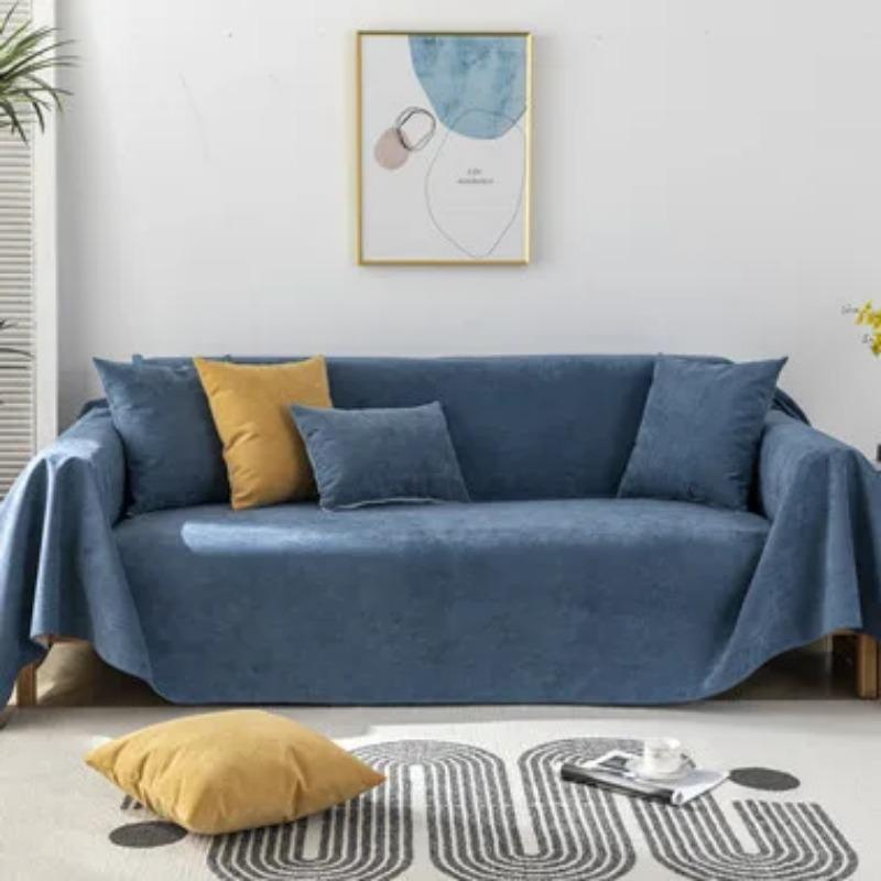 Solid Color Waterproof Blanket Single Full Cover Chenille Sofa Cover Dust Anti-cat Scratch Protection Cover Sofa Blanket Carpet