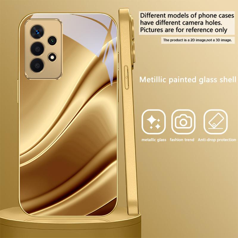 Золотая статуэтка лошади Для Samsung A 01 52S A04 A05S A10 A12 A13 22 23 24 36 42 M02 Note 10 20Ultra 8 9 Золотой стеклянный чехол для телефона