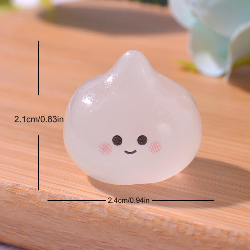 1Pc Luminous Vegetables Ornament Cartoon Pumpkin Mushroom Broccoli Tomato Doll Micro Landscape Dollhouse Miniature Toy