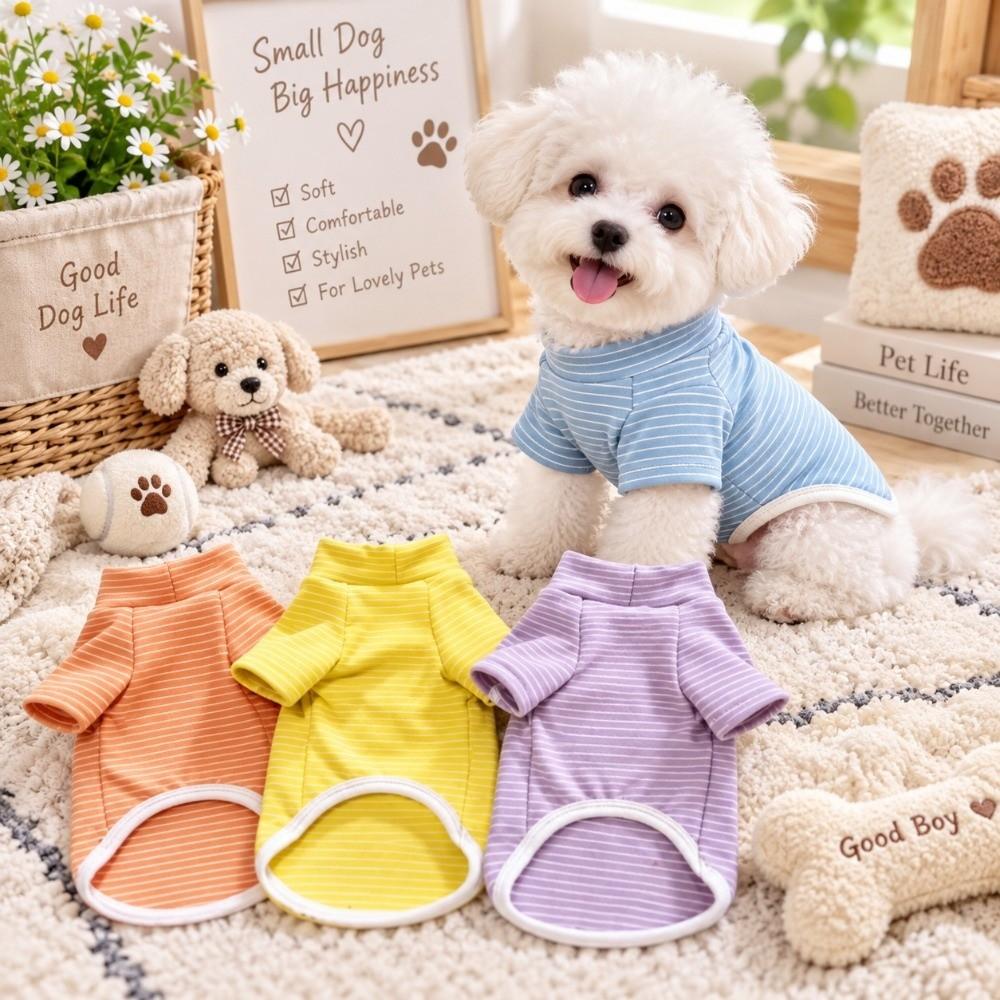 Stripe Pattern Puppy Pajamas Soft Warm Winter Dog Outfits New Sausage Dog Clothes Outdoor Walks