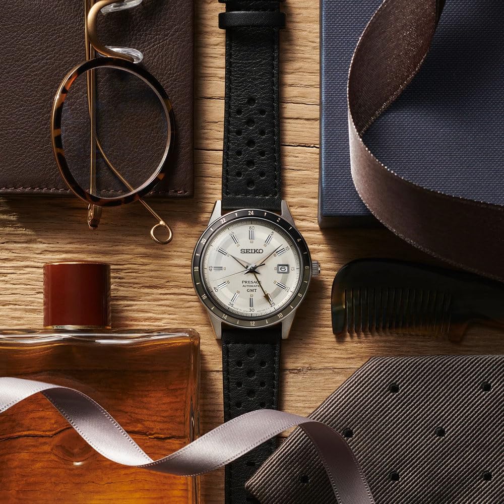 Seiko Presage GMT Presage Automatic SSK011 Made In Japan Watch Black Leather Overseas Model [Seiko] Style60’s Men’s [Item]