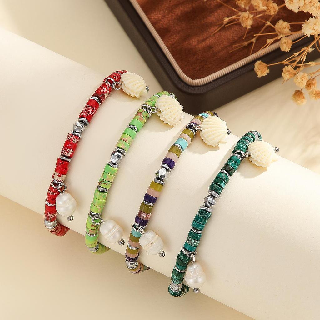 Atoztide Cherry Heart Shell Conch Starfish Pendant Bracelet for Women Girl Stainless Steel Multiple Styles Bracelet Jewelry Gift