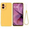 For Motorola Moto G55 5G Case Liquid Silicone Anti-Scratch Phone Cover with Hand Strap