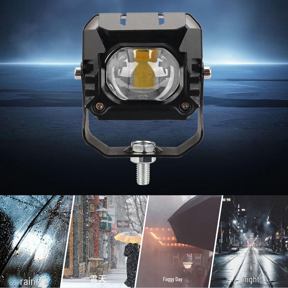 Двухлучевой светодиодный прожектор для автомобилей и мотоциклов - Желтый и Белый