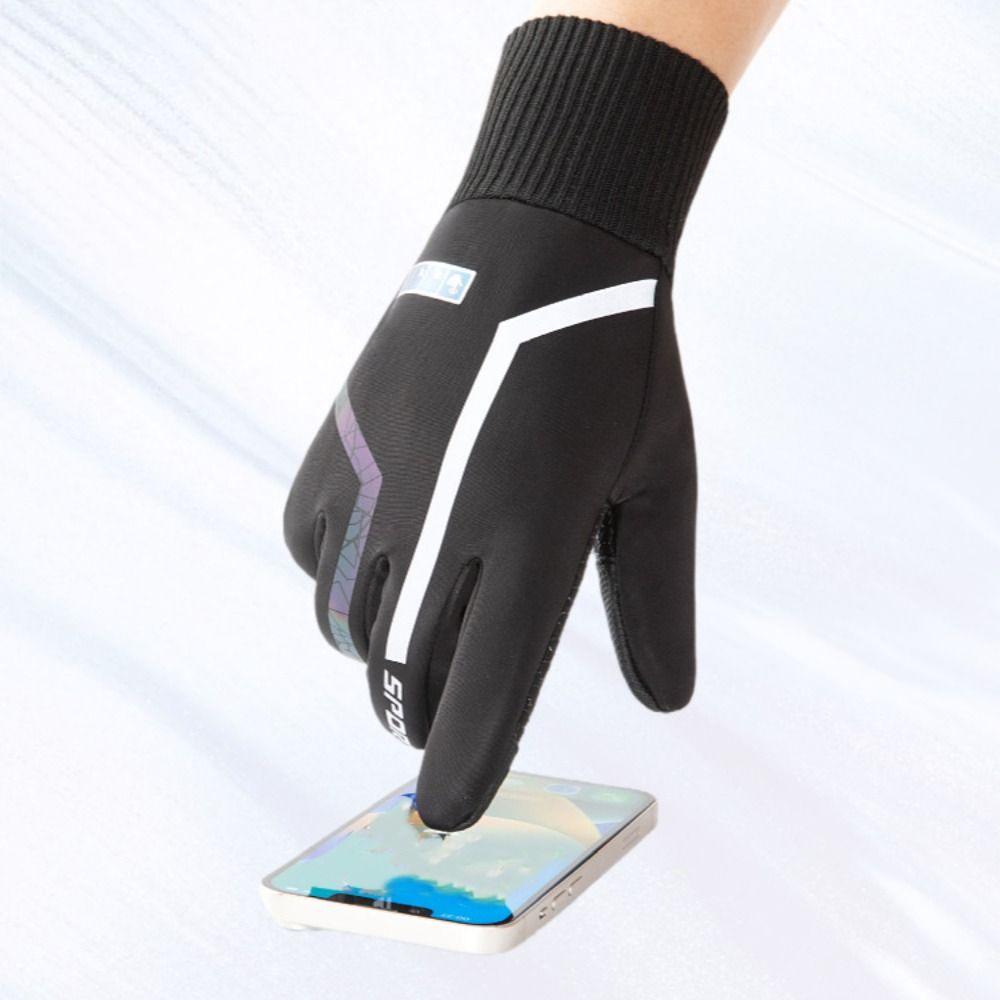 Touch Screen Plush Winter Warm Gloves Windproof Motorcycle Cycling Gloves For Women Man