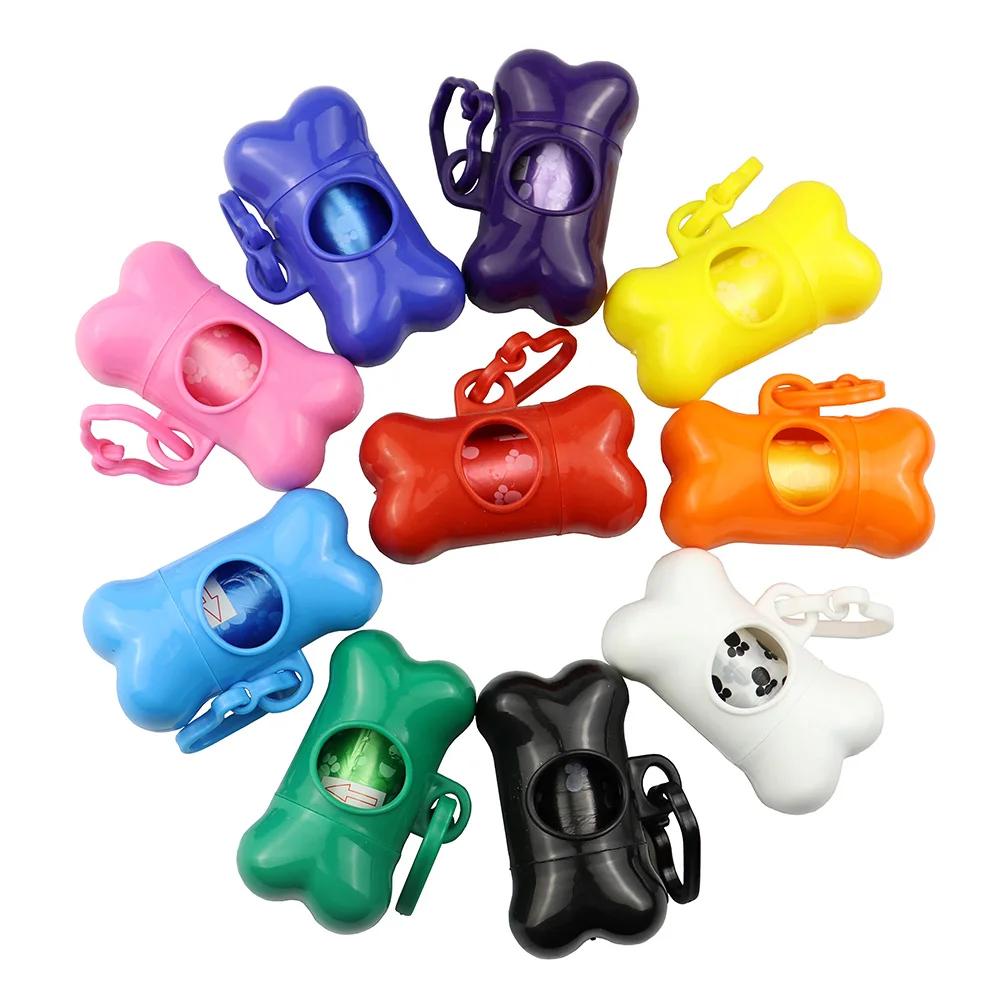 1Pcs Bone Shaped Poop Bag Dispenser Pet Dog Waste Bag Holder Plastic Garbage Bags Dispenser Carrier Case Disposal Bags Dispenser