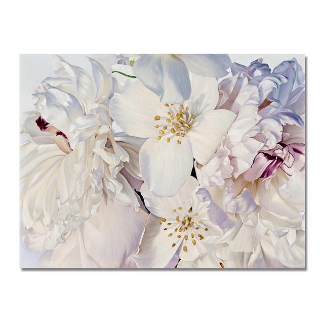 Современная настенная живопись, плакаты с белыми цветами и принты на холсте, скандинавская картина, украшение для гостиной, домашний декор Cuadros