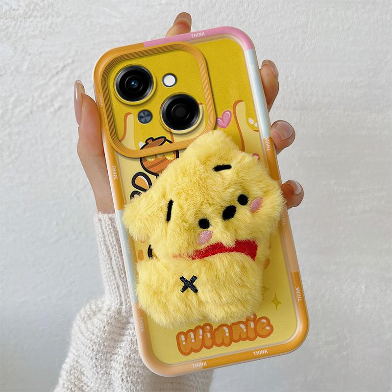 KEYSION Милый 3D мультяшный плюшевый чехол для TECNO Spark Go 1 Go 2025 со шнурком, силиконовый противоударный чехол для телефона Tecno Pop9 4G