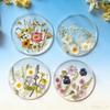 Round Floral Print Coasters Transparent Cup Mat Durable Insulation Pad  Tea Table
