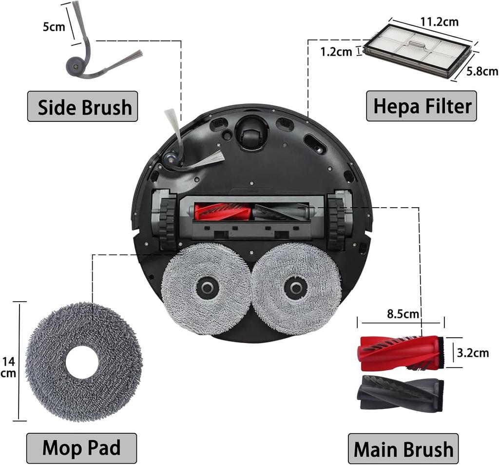Совместимо для Roborock Saros 10R / G20S Ultra Аксессуары Щетка Hepa Фильтр Салфетка для швабры Пылесборник Запасные части
