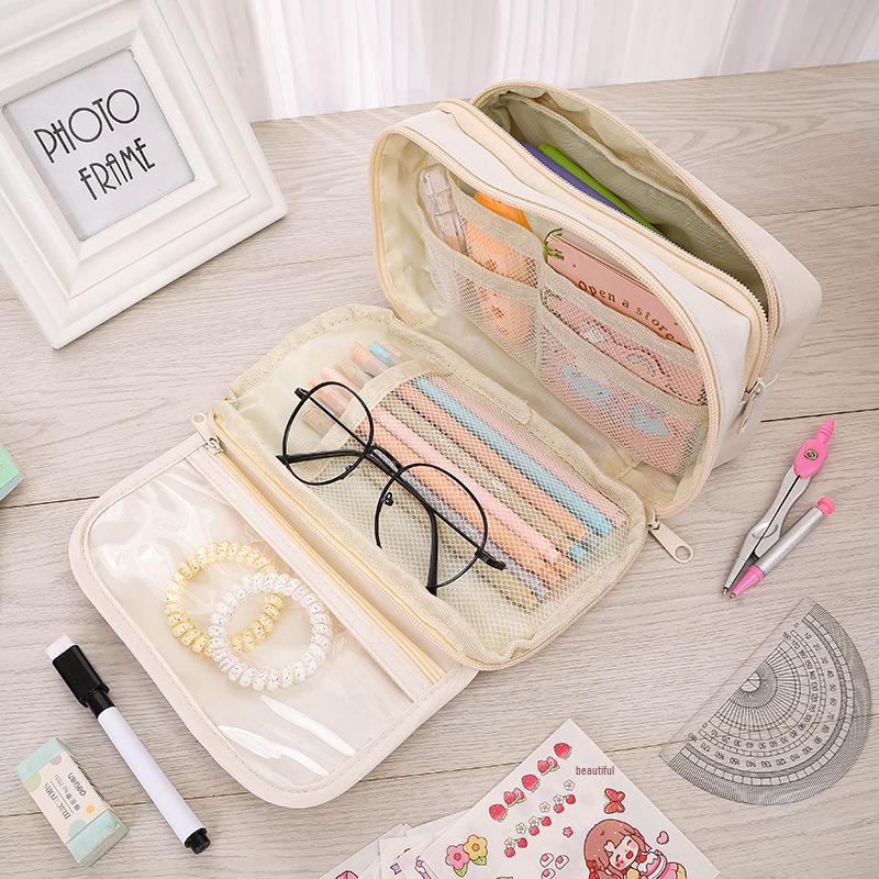 Nine-Layer Transparent Panda Pencil Case - Stylish and Practical Stationery Bag for Students