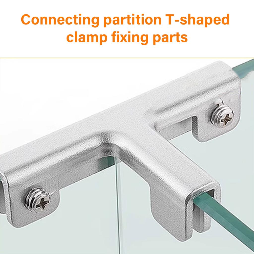 4pcs T Clamp Connectors Adjustable T Shape Fasteners Aluminum T Clamps Glass Clip Set for Versatile Plant Box Dividers