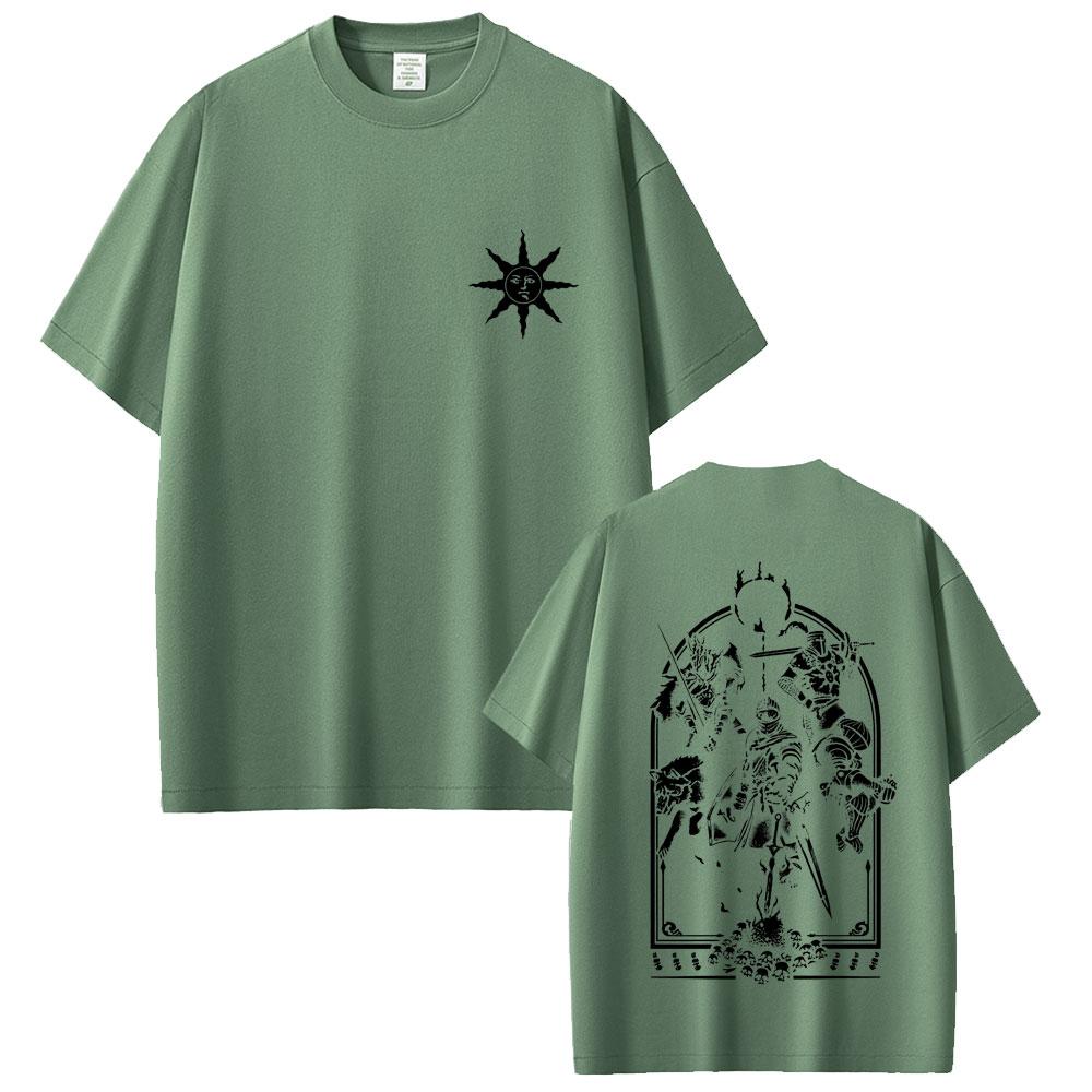 Game Dark Souls Praise The Sun Graphic Tshirt Unisex Women Vintage Gothic Rock Tshirts Unisexs Casual Cotton Short Sleeve T Shirts