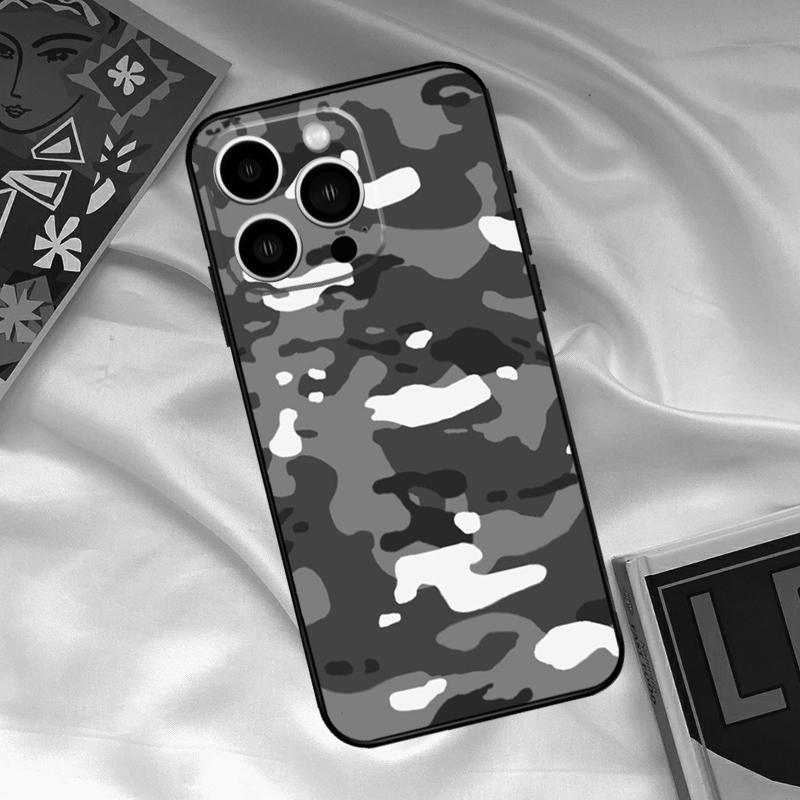 Чехол для телефона Камуфляж Ночная Тьма Военный Камуфляж Для iPhone 15 14 12 11 13 16 17 Pro Max 15 16 Plus 13 Mini 16e 17 Air Funda Чехол