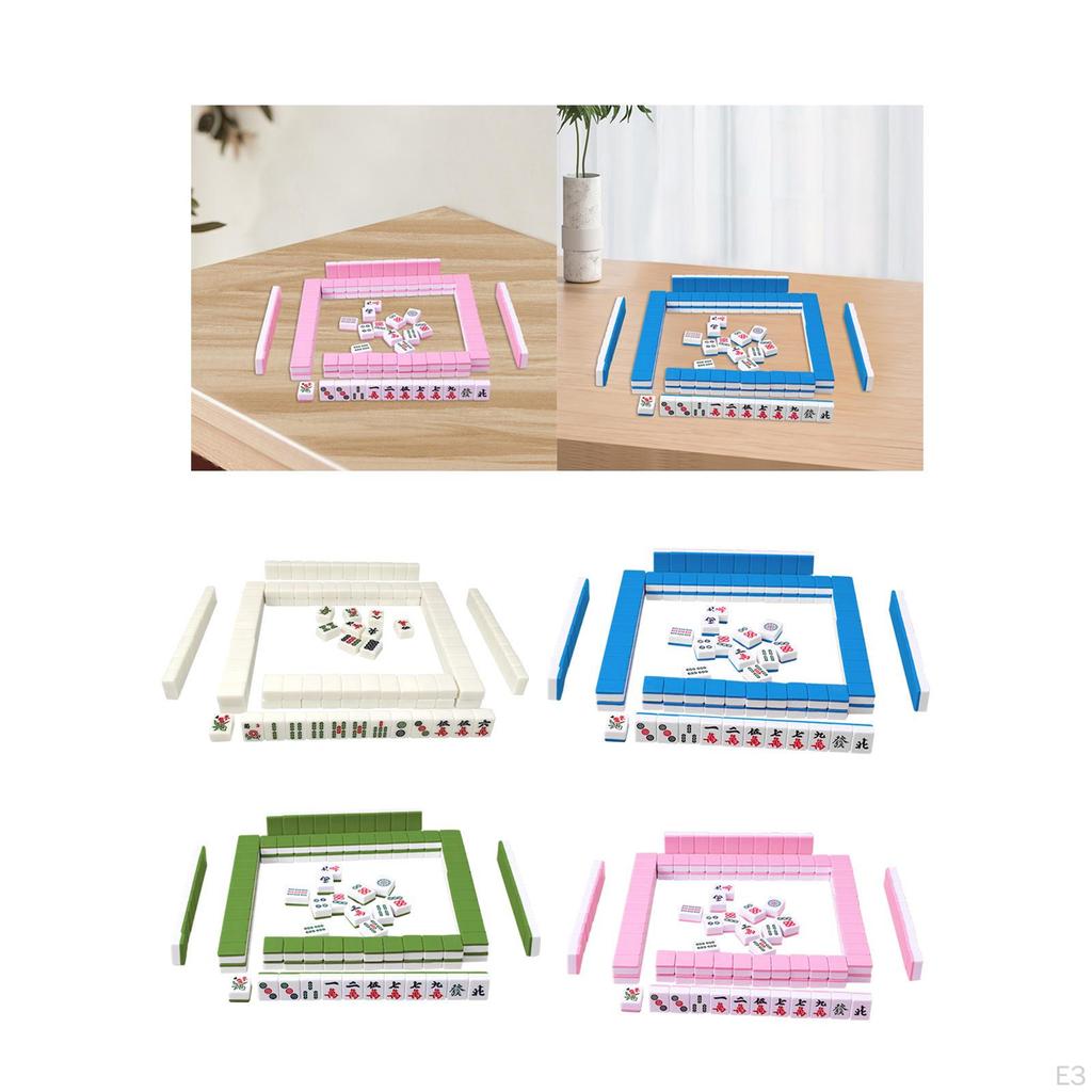 144 Pieces Chinese Version Game Set Mini Mahjong Tiles Party Supplies Classic Board Portable