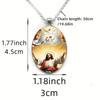 Holy Jesus With Outstretched Arms, A Protective Amulet Necklace Pendant, Made Of Time-Jeweled Glass.