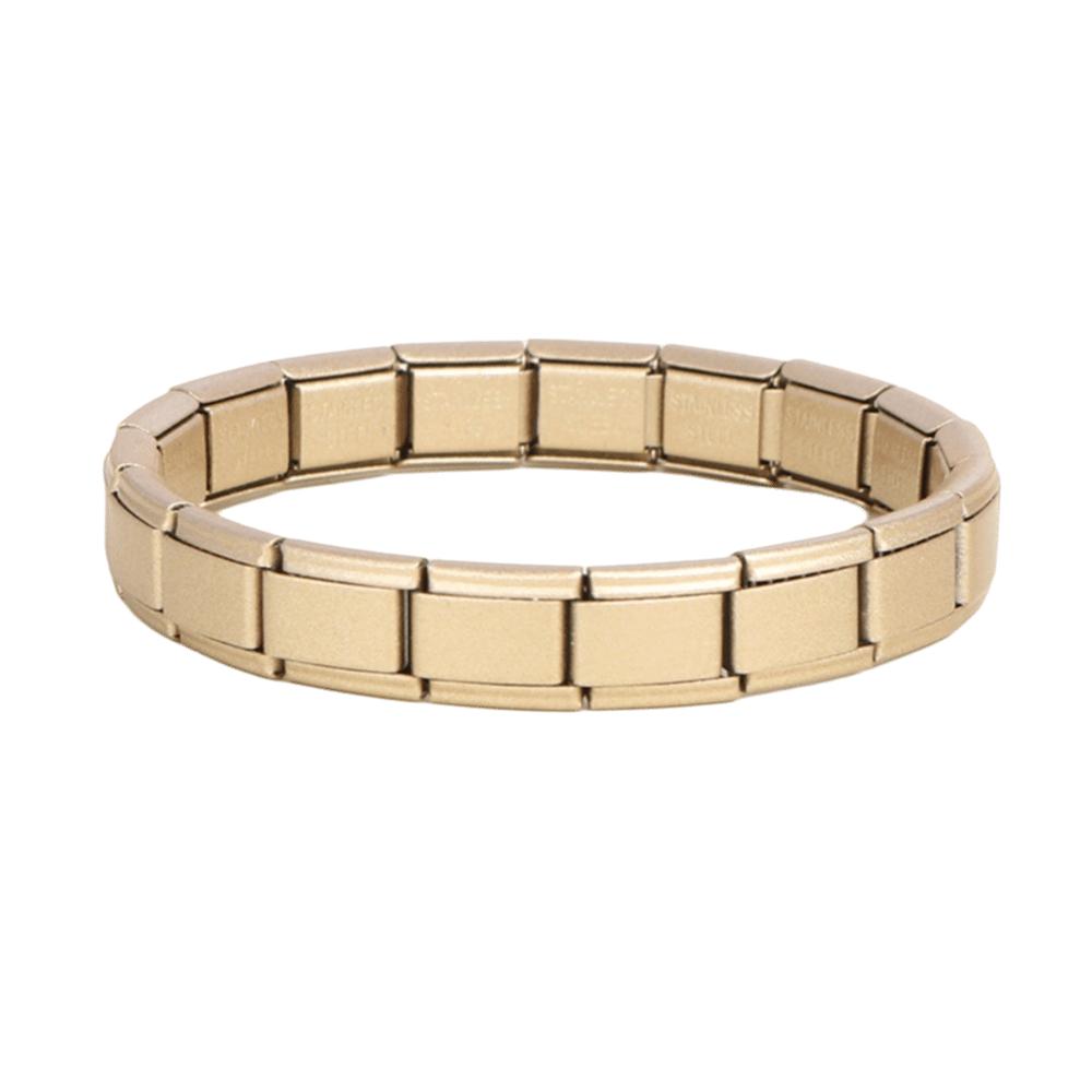 Stretchable Italian Chain Link Bracelet Square 9mm Modular Stainless Steel Bracelet Jewelry Making HipHop Elastic Hand Chain