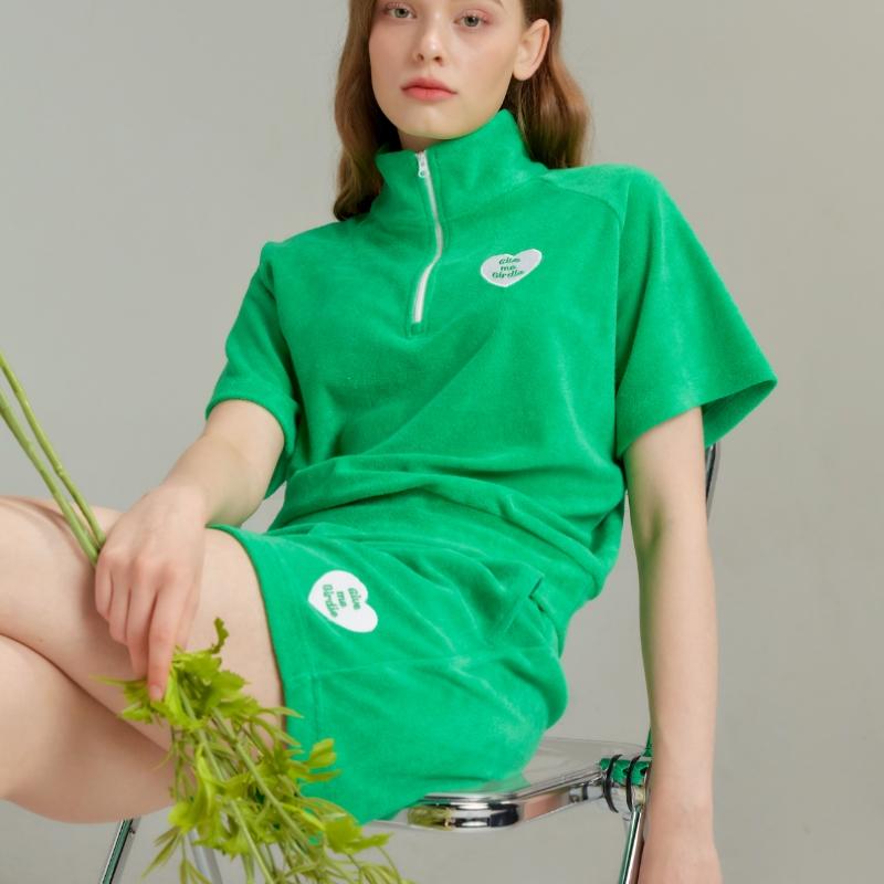 Goxo Terry Half Zip Green Give Me Buddy