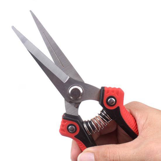 Ножницы для обрезки с острым лезвием, зубчатый край, предохранительный замок, пружина отскока, эргономичные ножницы для обрезки с заостренной головкой, товары для дома
