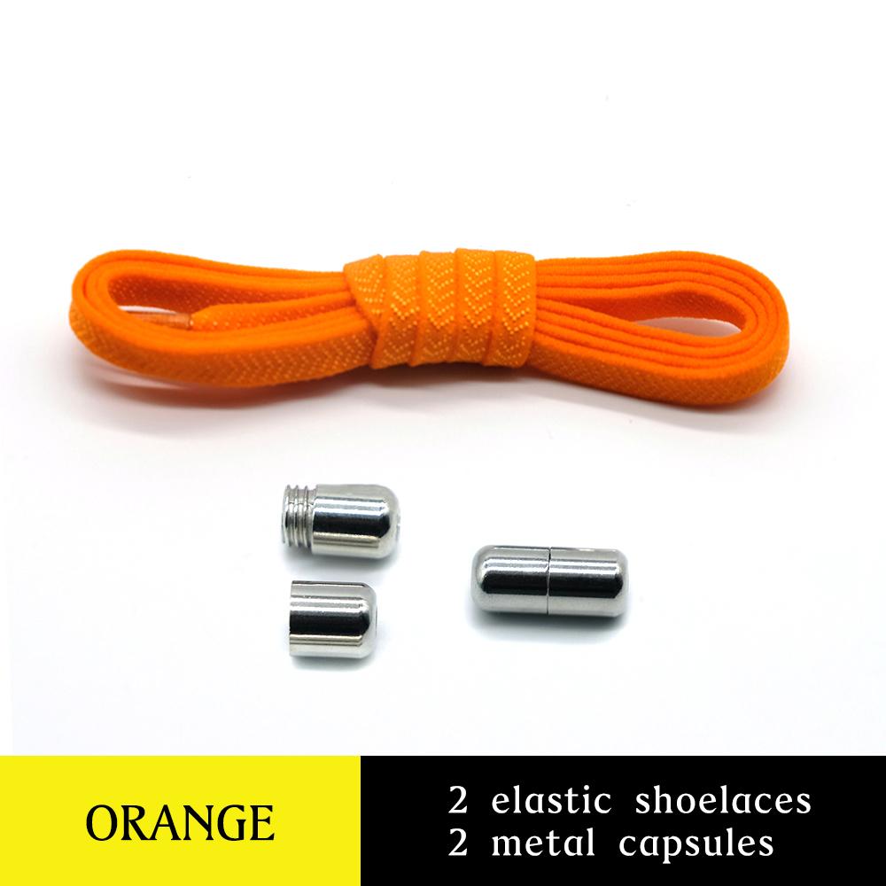 Elastic No Tie Shoelaces Flat Laces with Metal Lock for Sneakers Easy To Wear for Kids and Adults