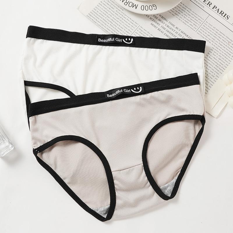 Женские классические черно-белые серые трусы средней талии простые бесшовные красивые женские трусы M-XL