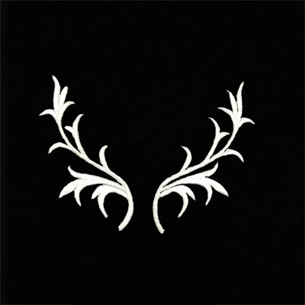 4 Pairs Deer Antler Fabric Flowers Patch Antler Embroidery Applique Sewing Accessories