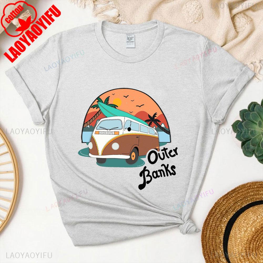 Рай на Земле Outer Banks Унисекс Футболка Для фанатов сериала Outer Banks Летний Отпуск Хлопковая Рубашка Пляжные Топы