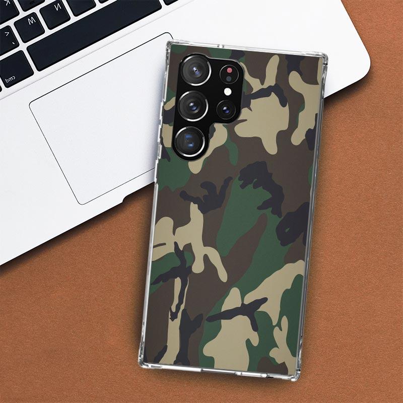Чехол для телефона в стиле милитари с камуфляжным принтом для Samsung Galaxy S24 S23 S22 Ultra S21 S20 Fe S10 Plus S10E S9 S8 + чехол-панель