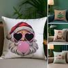 Счастливого Рождества Наволочка Плюшевая ткань Мягкая Двусторонняя печать Чехол для диванной подушки Наволочки для декоративных подушек