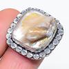 Натуральный жемчуг Бива Драгоценный камень Серебро 925 пробы Ювелирное кольцо Размер 8 t7Z86
