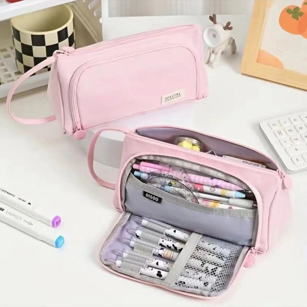 Girl's Minimalist Pencil Case for Junior High School Students, Large Capacity Storage for Popular Stationery, Pencil Case for Ju