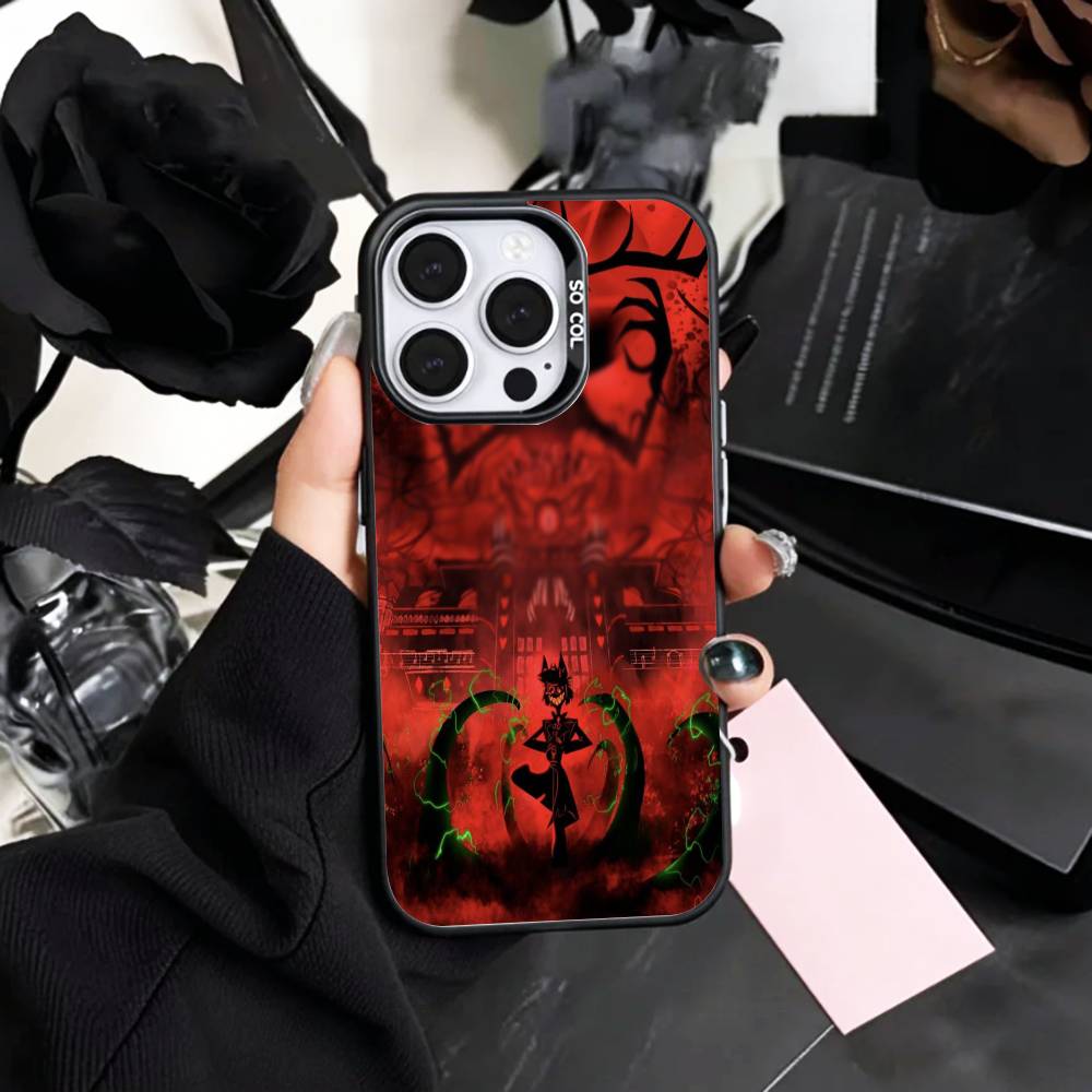 COOL H-HazbinS H-Hotels A-AlastorS Phone Case For iPhone17,16,15,14,13,12,11 Plus,Pro Max Colored Silver Plated Inside Cover