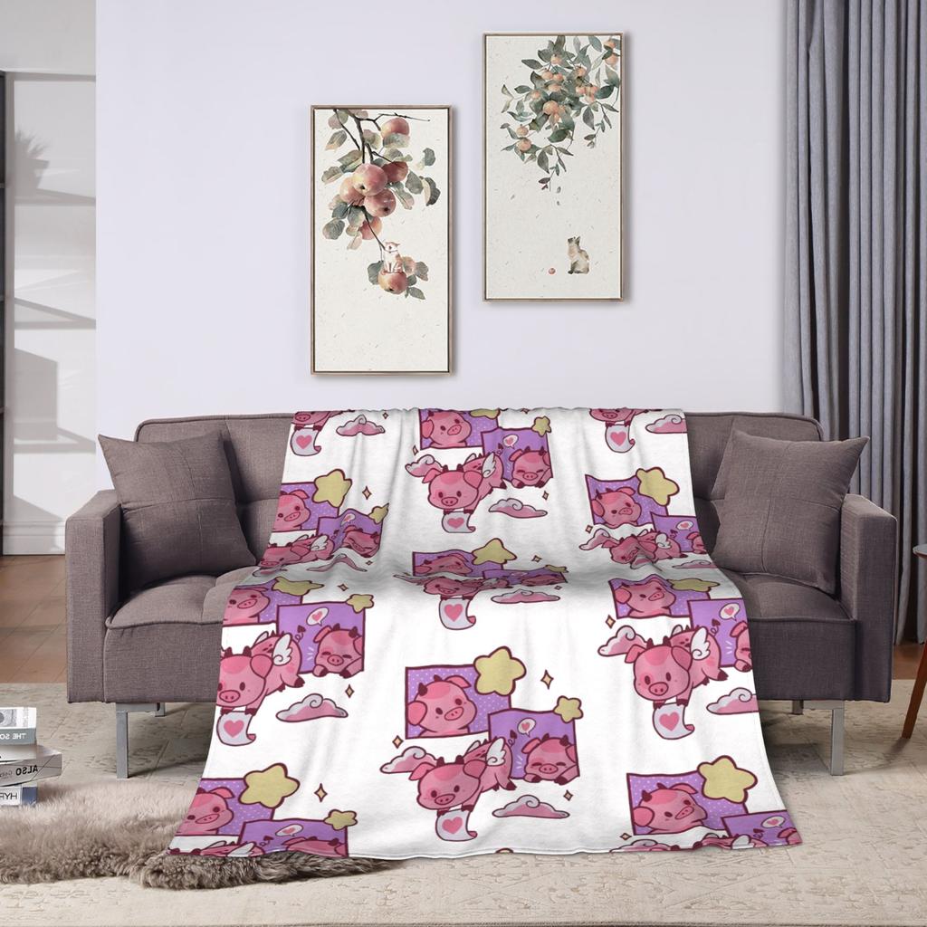 Hazbins Hotels Alastor and Lucifer Blanket Coral Fleece Plush Summer Demon Super Warm Throw Blankets for Sofa Car Rug Piece