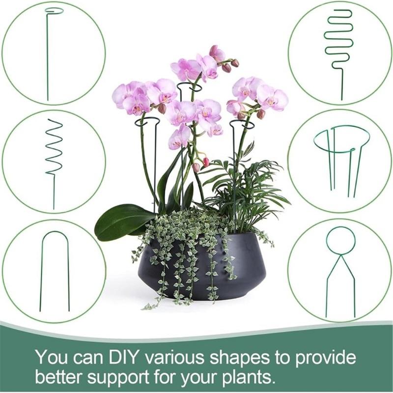 Bendable Plant Support Bracket 22Pcs Plastic Metal Garden Stakes With Secure Clamps For Indoor Outdoor Gardening Use
