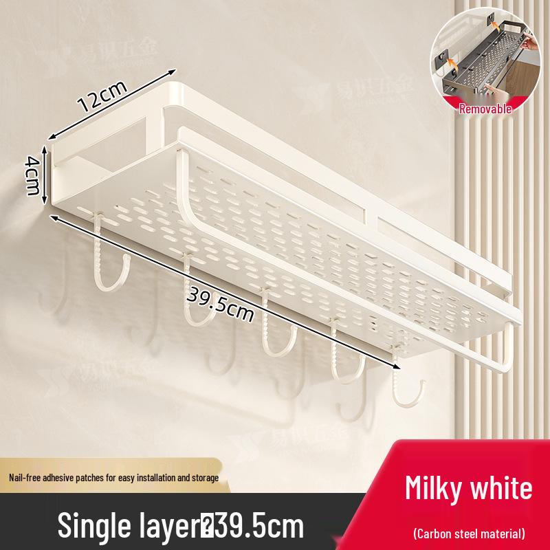 Роскошная настенная полка для ванной комнаты со штангами для хранения без сверления