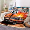 1pc Route 66 Flannel Blanket [Cozy Throw Blanket] For Sofa, Bed, Travel, Camping, Livingroom, Office, Couch, Chair, And Bed