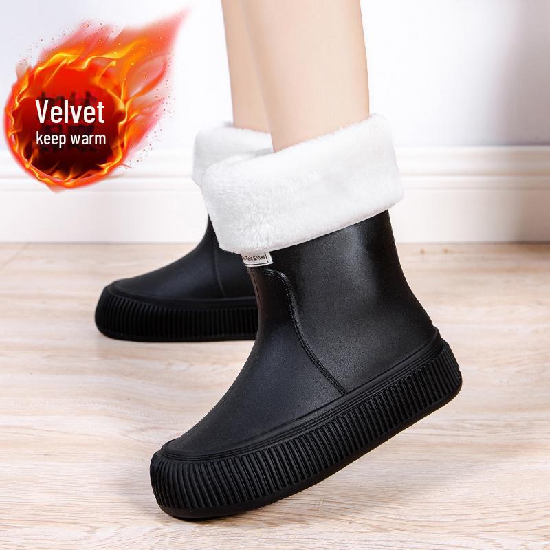 Модные женские водонепроницаемые резиновые сапоги 2024 года — нескользящие, удобные и прочные для кемпинга