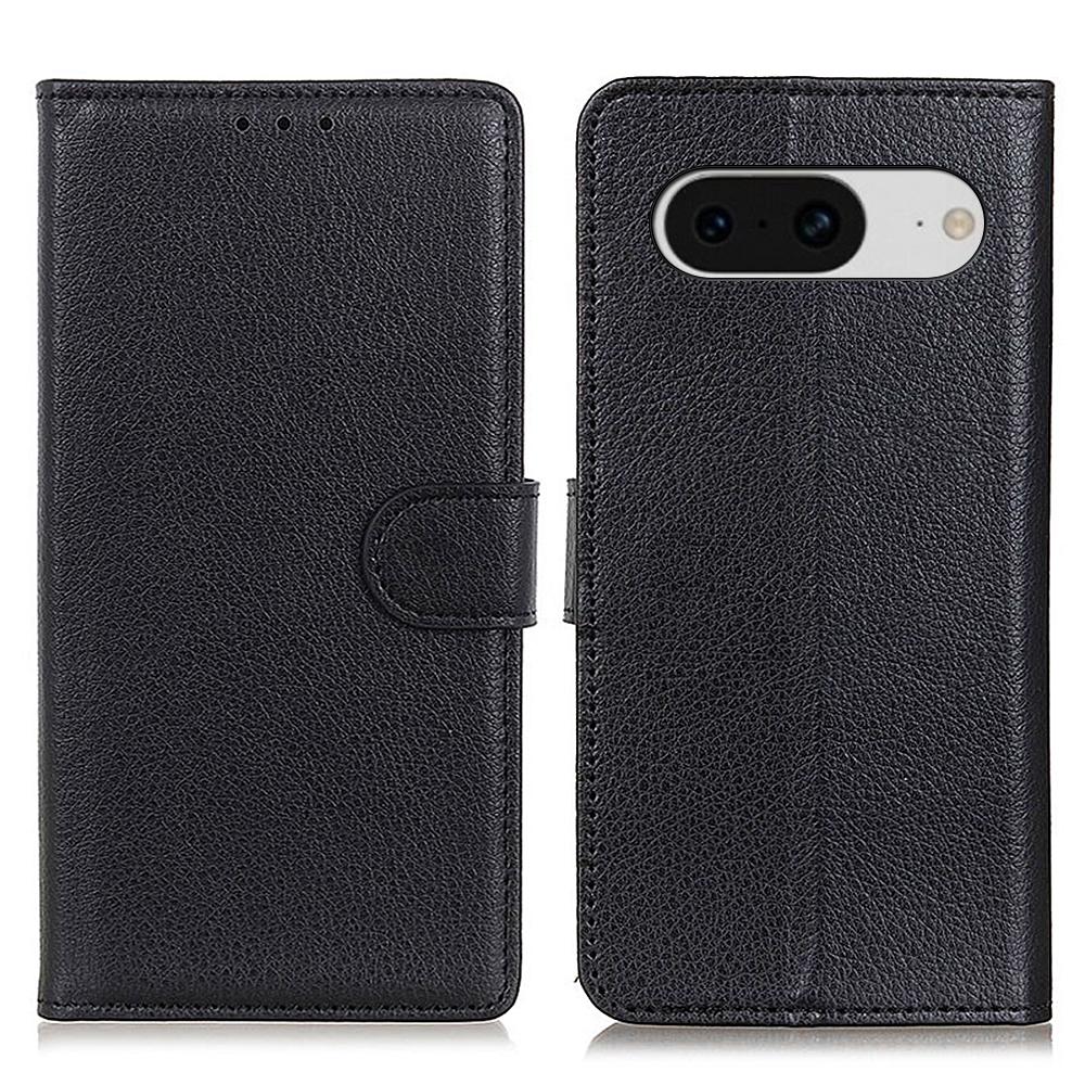 Mobile Case for Google Pixel 8 Litchi Texture Leather Wallet Flip Stand Drop-proof Phone Cover
