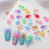 100pcs Mixed Mini Turtle Nail Charms,Noctilucent 3D Cartoon Colored Nail Art Decorations,DIY Phone Case Nails Crafts