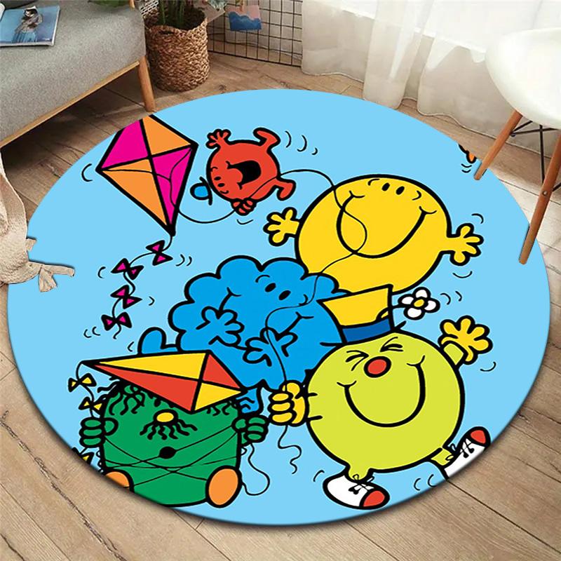 Мистер. Мужской круглый ковер Little Miss, Ковер для гостиной, спальни, дивана, игровой комнаты, Нескользящий коврик для пола