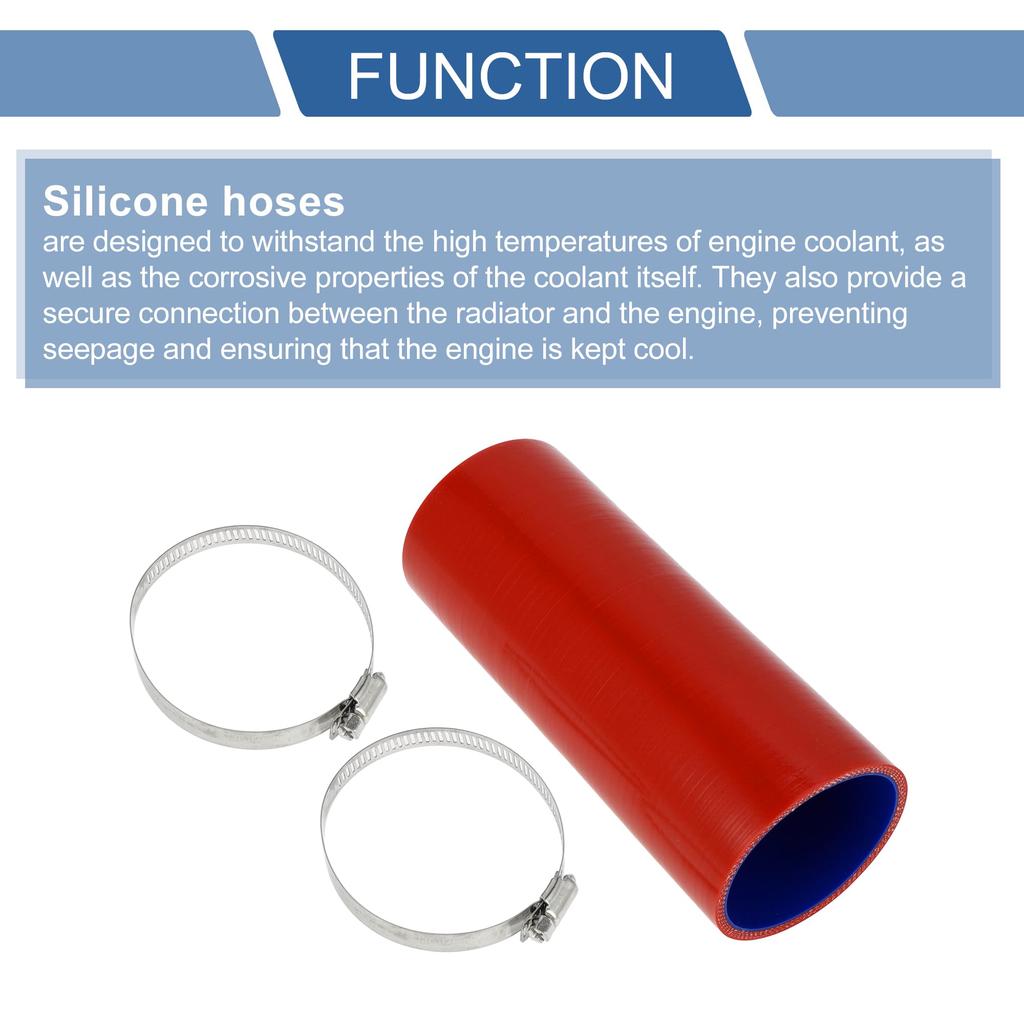 X AUTOHAUX 1 Set Inner Diameter 70mm/2.76" Length 200mm/7.87" 0 Degree Straight Blue Red