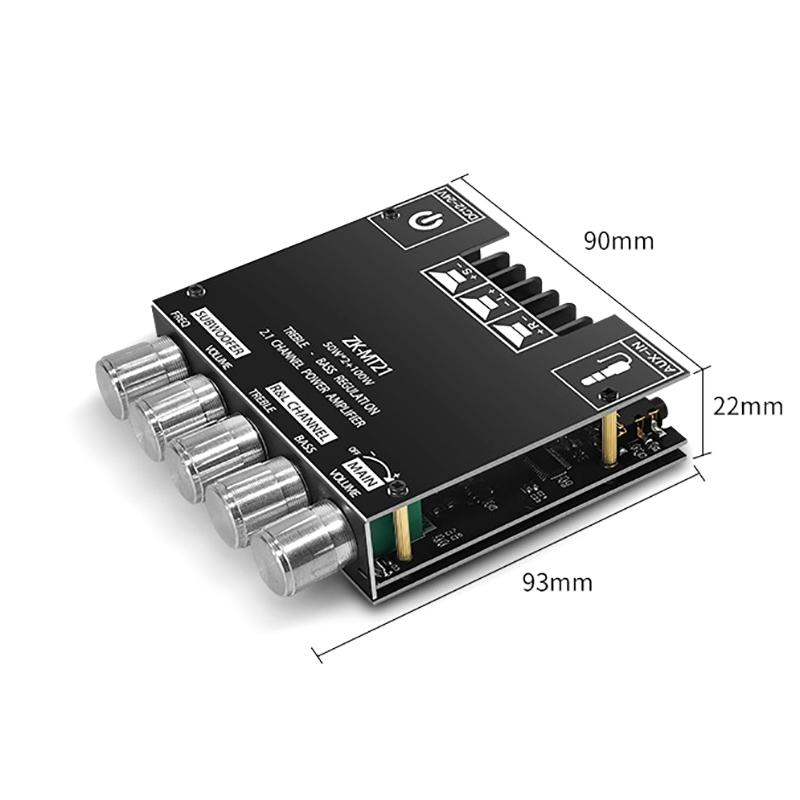 Zk-Mt21 Bluetooth-совместимая 2.1-канальная плата усилителя мощности баса сабвуфера плата аудио стереоусилителя