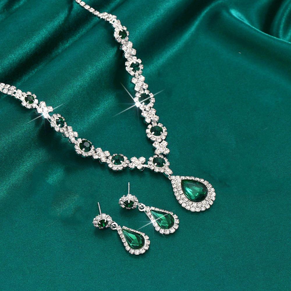 Ожерелье-капля из хрусталя, винтажная подвеска, классический набор женских украшений, для женщин