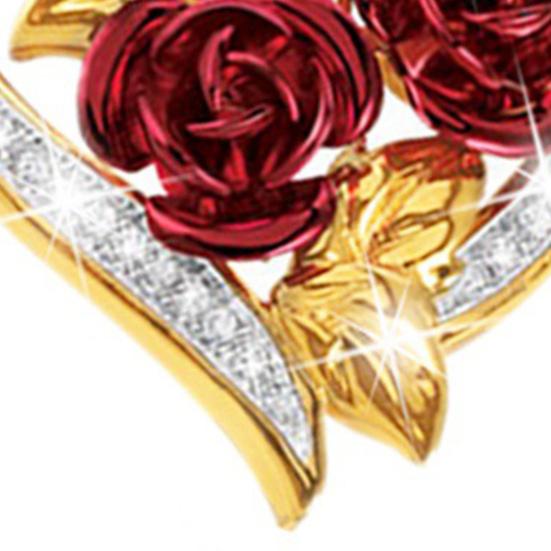 1 комплект, женские серьги-крючки, ожерелье, сердце, роза, кулон, ювелирные изделия, изысканный гальванический комплект ювелирных изделий