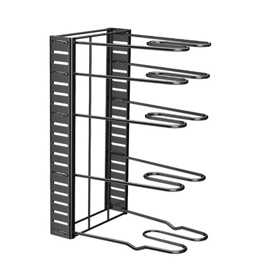 Многоярусный регулируемый органайзер для сковородок, стойка для хранения посуды, держатель для кастрюль и сковородок, подставка для сотейника для кухонной столешницы и шкафа
