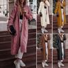 Women Cardigan Long Style Loose Fit Solid Color Hooded Front Open Warm Autumn Winter Twist Design Knit Coat for Daily Wear