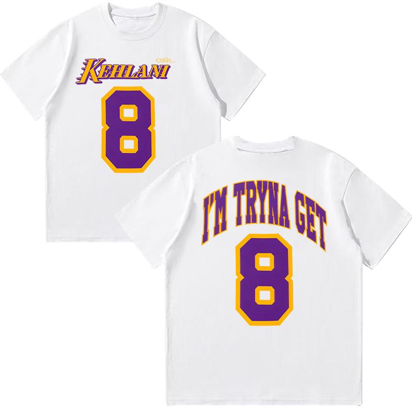 Kehlani 8 Футболка Харадзюку Графические футболки Унисекс Высококачественная хлопковая одежда Летняя Женская Мужская Мода Повседневная Футболка с коротким рукавом Y2K Топ