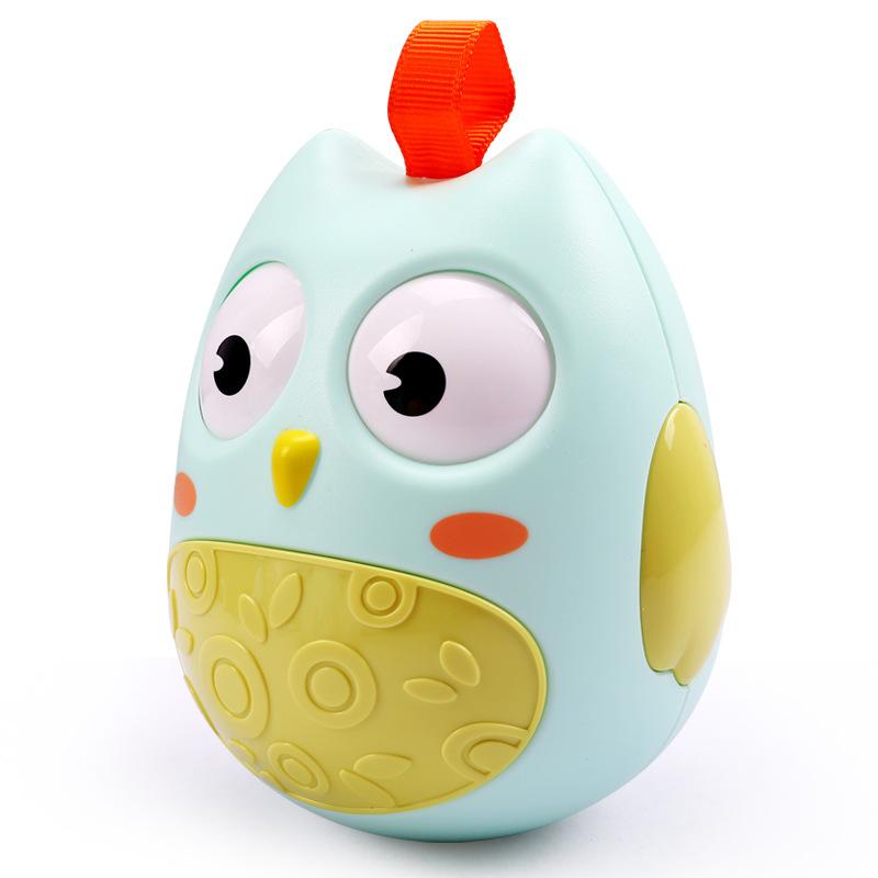 Cute Animal Owl Dog Rattles Toys Tumbler Fun Toy with Bell Toys Gifts Dog Puppy Tumbler Educational Toys with Bell