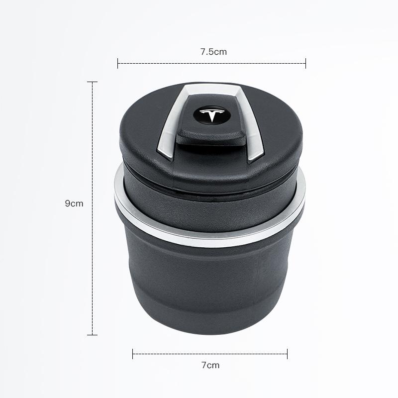 ZDFVU1 Car Cigarette Ashtray Cup LED Light Portable Detachable For Tesla SpaceX Model 3 Y S X Y-Eur Highland Roadster Bonina Coil